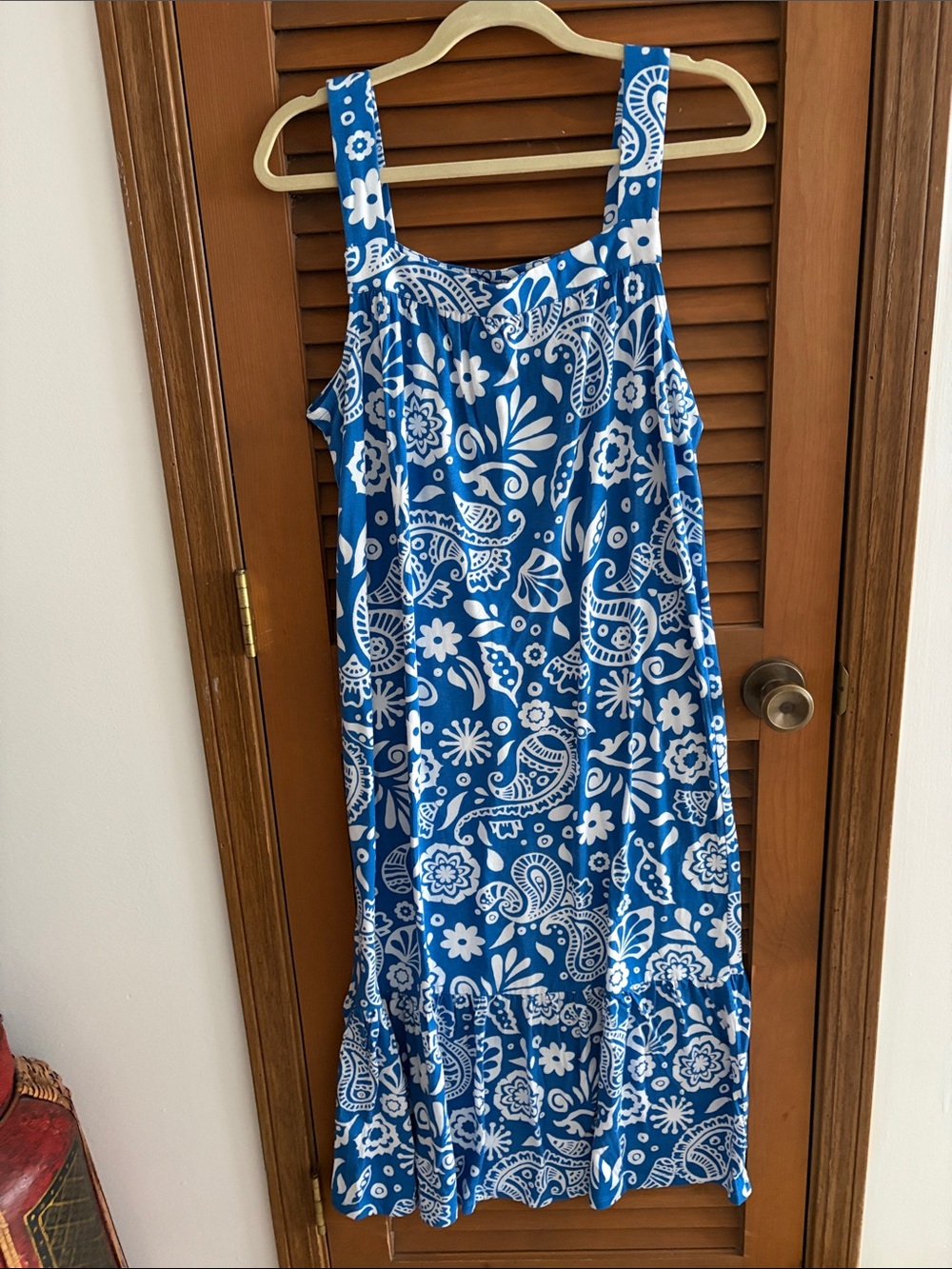 Koolaburra Blue and White Printed Midi Dress
